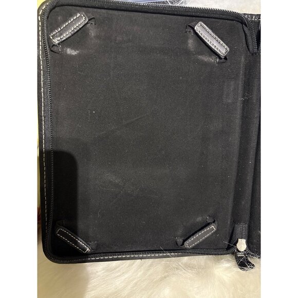 Houndstooth & Faux Leather Zippered Notebook Portfolio Organizer - Picture 2 of 6